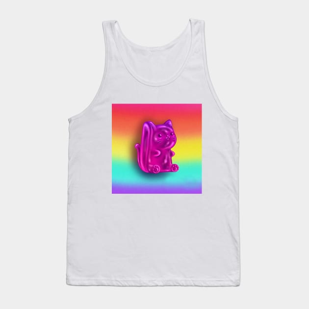 Pink Gummy Kitty Tank Top by Doggomuffin 